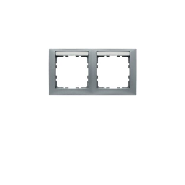 Berker 10229959 Rahmen 2fach waagerecht mit Beschriftungsfeld S.1 aluminium matt
