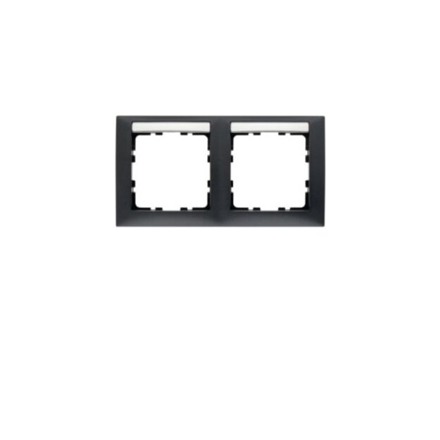 Berker 10229969 Rahmen 2fach waagerecht mit Beschriftungsfeld S.1 anthrazit matt