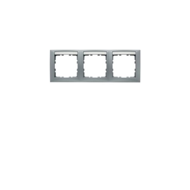Berker 10239959 Rahmen 3fach waagerecht mit Beschriftungsfeld S.1 aluminium matt