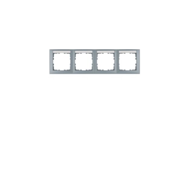 Berker 10249959 Rahmen 4fach waagerecht mit Beschriftungsfeld S.1 aluminium matt