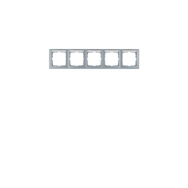 Berker 10259959 Rahmen 5fach waagerecht mit Beschriftungsfeld S.1 aluminium matt