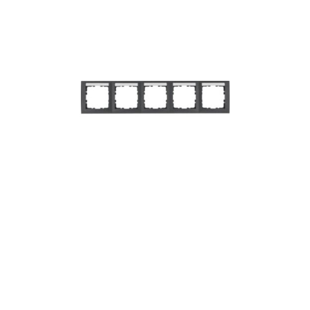 Berker 10259969 Rahmen 5fach waagerecht mit Beschriftungsfeld S.1 anthrazit matt