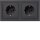 Berker 47206096 Steckdosen-Kombination SCHUKO 2fach mit Rahmen Q.3 anth