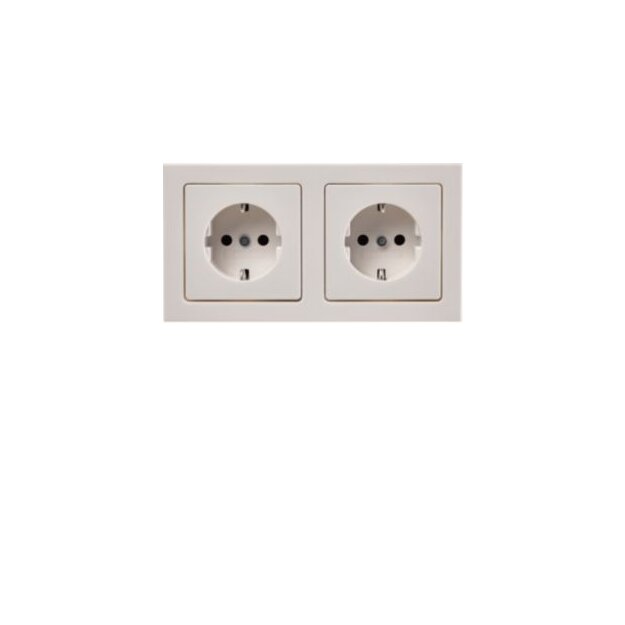Berker 47206099 Steckdosen-Kombination SCHUKO 2fach mit Rahmen Q.3 P-W