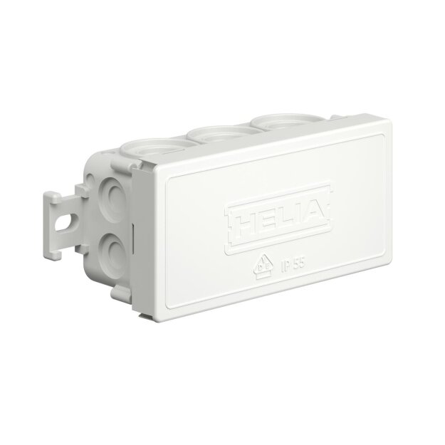 Kaiser 25061 Kabelabzweigkasten IP55 mit Einführungen 4 x 12 mm 6 x 20 mm 89 x 42 x 37 mm reinweiss RAL 9010