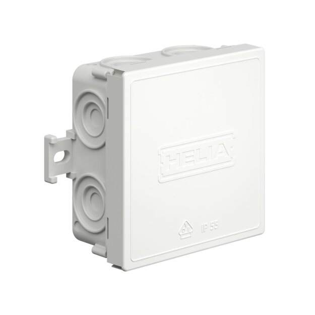 Kaiser 25261 Kabelabzweigkasten IP55 mit Einführungen 7 x 20 mm 75 x 75 x 37 mm reinweiss RAL 9010