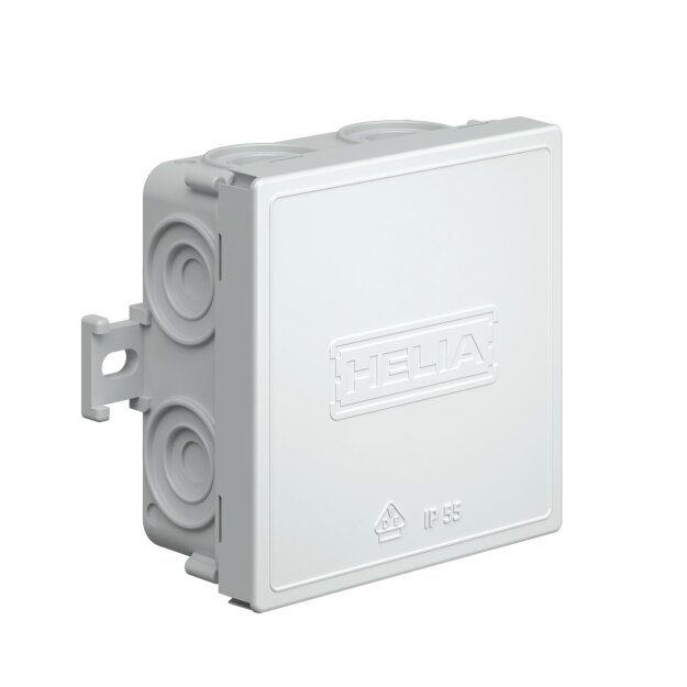 Kaiser 254 Kabelabzweigkasten IP55 mit Einführungen12 x 20 mm 85 x 85 x 37 mm grau RAL 7035