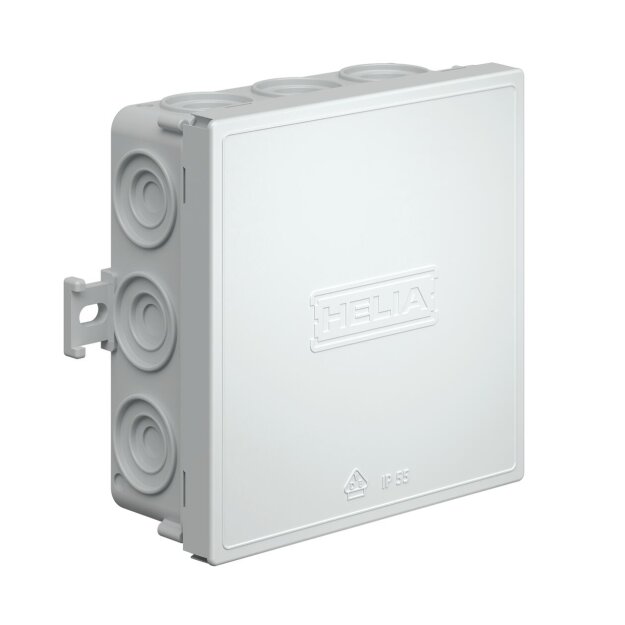 Kaiser 256 Kabelabzweigkasten IP55 mit Einführungen12 x 20 mm 100 x 100 x 42 mm grau RAL 7035