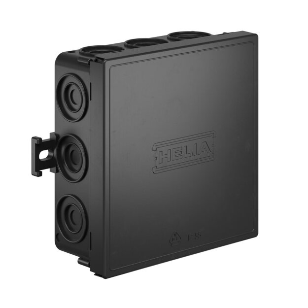 Kaiser 25666 Kabelabzweigkasten IP55 mit Einführungen12 x 20 mm 100 x 100 x 42 mm schwarz RAL 9005