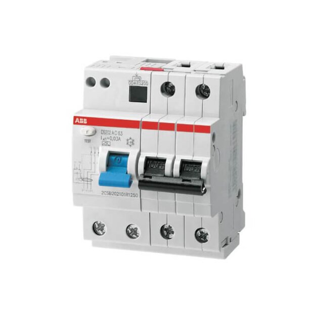 ABB Stotz S&J DS202A-C63/0,03 FI/LS-Kombination 6kA,2P,Typ A,C 63A,30mA