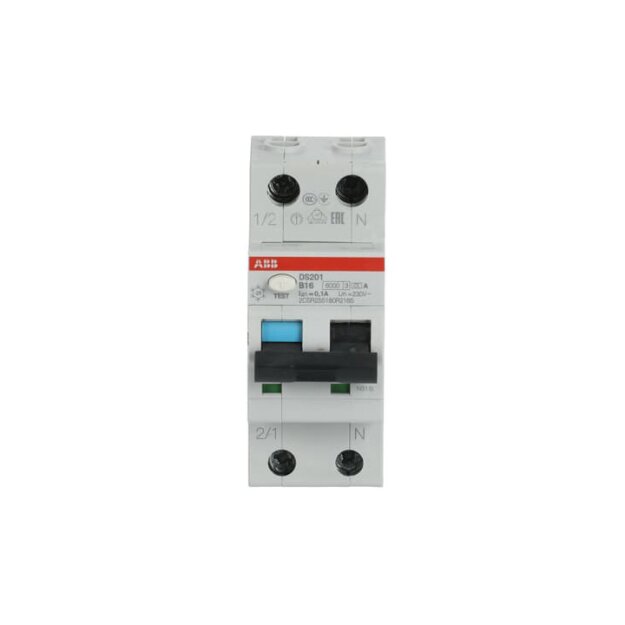 ABB Stotz S&J DS201A-B16/0,1 FI/LS-Schalter 6kA, 1P+N, Typ A, B 16, 100mA