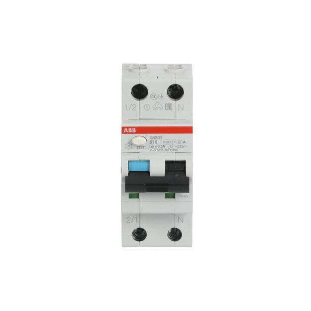 ABB Stotz S&J DS201A-B16/0,3 FI/LS-Schalter 6kA, 1P+N, Typ A, B 16, 300mA
