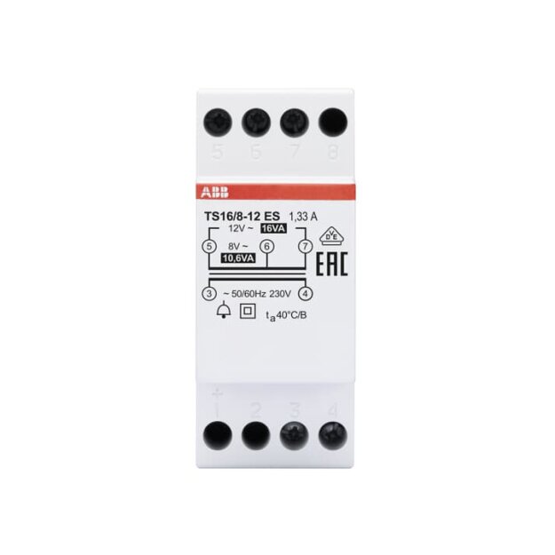 ABB Stotz S&J TS 16/8-12 ES Klingeltransformator 16VA, 8-12VAC, Energy Saving