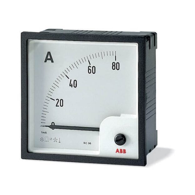 ABB Stotz S&J AMT1-A1-5/96 Amperemeter analog Direktmessung, 5A, Wechselstrom, 96mm