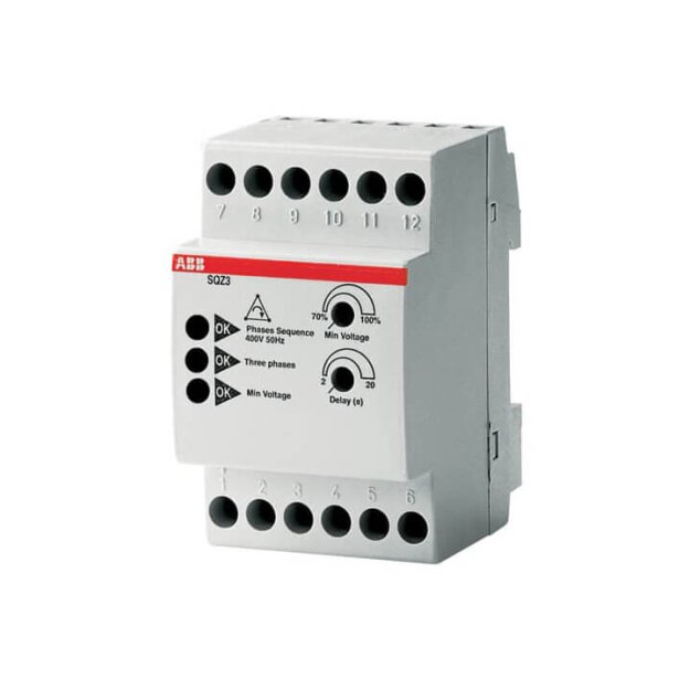 ABB Stotz S&J SQZ3 Phasenfolgerelais, 400 V AC dreiphasig, 50/60 Hz, 1 Wechsler