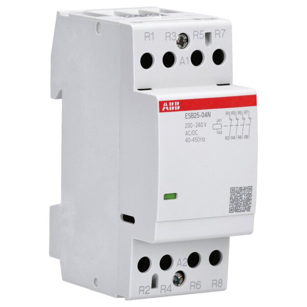 ABB ESB25-04N-06 Installationsschütz (Öffner) 25 A - 0 NO - 4 NC - 230 ... 240 V - Steuerstromkreis 400 Hz 1SAE231111R0604