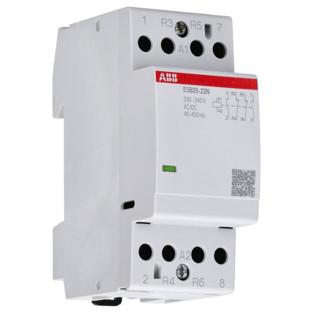 ABB ESB25-22N-06 Installationsschütz (Öffner) 25 A - 2 NO - 2 NC - 230 ... 240 V - Steuerstromkreis 400 Hz 1SAE231111R0622