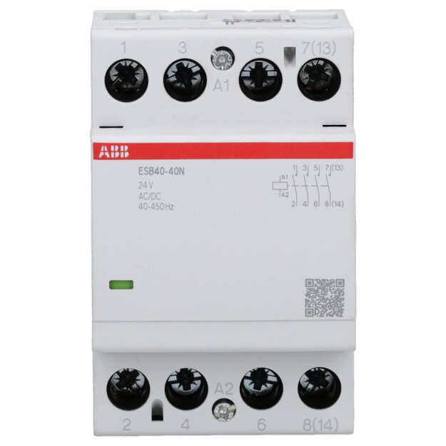 ABB Stotz S&J ESB40-40N-01 Installationsschütz 4S/0Ö, 24 V AC/DC