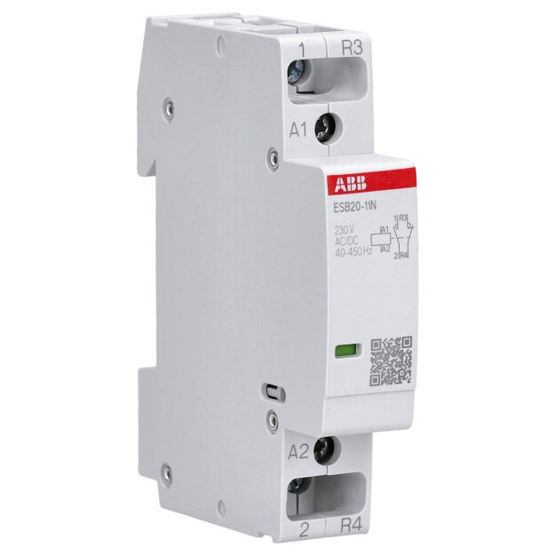 ABB ESB20-11N-06 Installationsschütz (Öffner) 20 A - 1 NO - 1 NC - 230 V - Steuerstromkreis DC 1SBE121111R0611