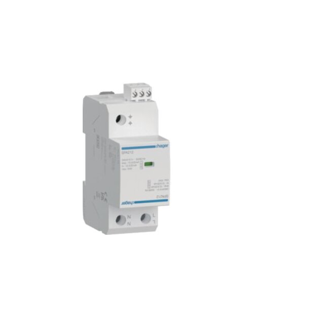 Hager SPA212 Überspannungsableiter T1+T2+T3 2P 12.5kA FM TNS/TT