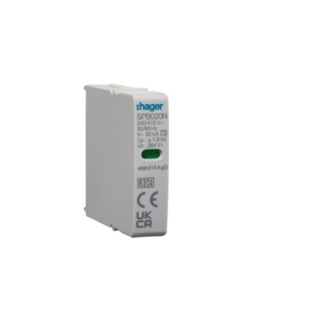 Hager SPB020N Steckmodul 1P T2 N-PE SPB420