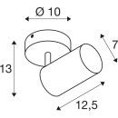 SLV 1006423 Asto Tube Deckenaufbauleuchte zylindrisch GU10 1x max. 10 W schwarz