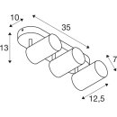 SLV 1006428 Asto Tube Deckenaufbauleuchte zylindrisch GU10 3x max. 10 W weiß