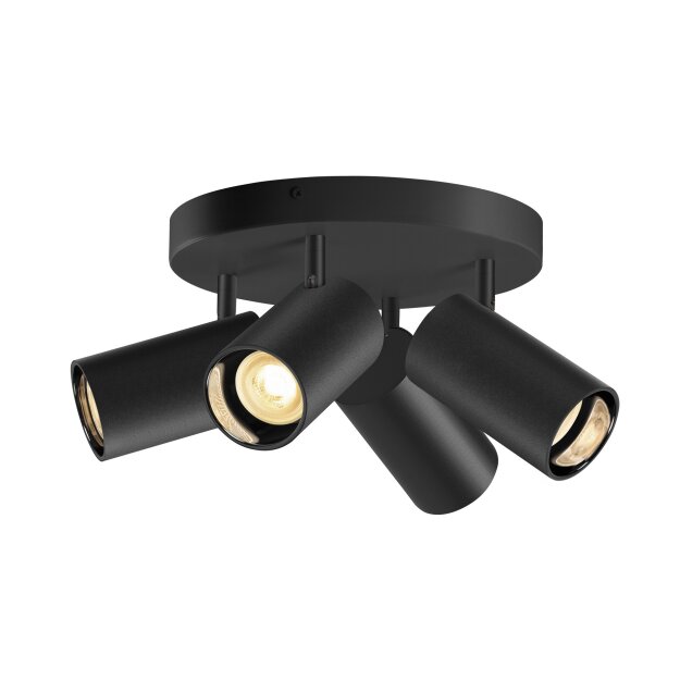 SLV 1006429 Asto Tube Deckenaufbauleuchte zylindrisch GU10 4x max. 10 W schwarz