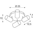 SLV 1006429 Asto Tube Deckenaufbauleuchte zylindrisch GU10 4x max. 10 W schwarz