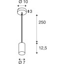 SLV 1006432 Asto Tube Pendelleuchte GU10 Pendellänge 250 cm 1x max. 10 W weiß