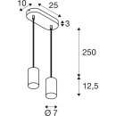 SLV 1006434 Asto Tube Pendelleuchte GU10 Pendellänge 250 cm 2x max. 10 W weiß