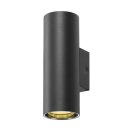 SLV 1006443 Asto Tube Wandaufbauleuchte zylindrisch GU10 2x max. 10 W schwarz
