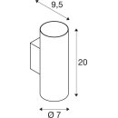 SLV 1006444 Asto Tube Wandaufbauleuchte zylindrisch GU10 2x max. 10 W weiß