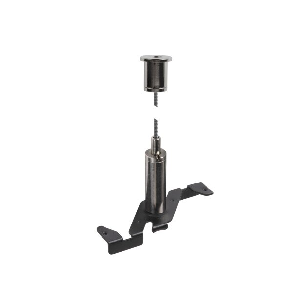 SLV 1006607 3m Drahtseil Pendelabhängung 48V Track schwarz