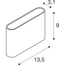 SLV 1007142 Oval 14 WL Wandaufbauleuchte 2700/3000K 6W schwarz