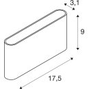 SLV 1007145 Oval 18 WL Wandaufbauleuchte 2700/3000K 10W weiß