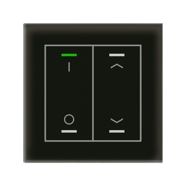 MDT BE-GTL2TS.D1S KNX Glastaster II Light 2-fach RGBW Temperatursensor Schwarz Jalousie
