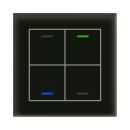 MDT BE-GTL4TS.01S KNX Glastaster II Light 4-fach RGBW Temperatursensor Schwarz Neutral