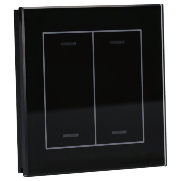 MDT BE-GTL20S.01S KNX Glastaster II Light 2-fach RGBW Schwarz Neutral