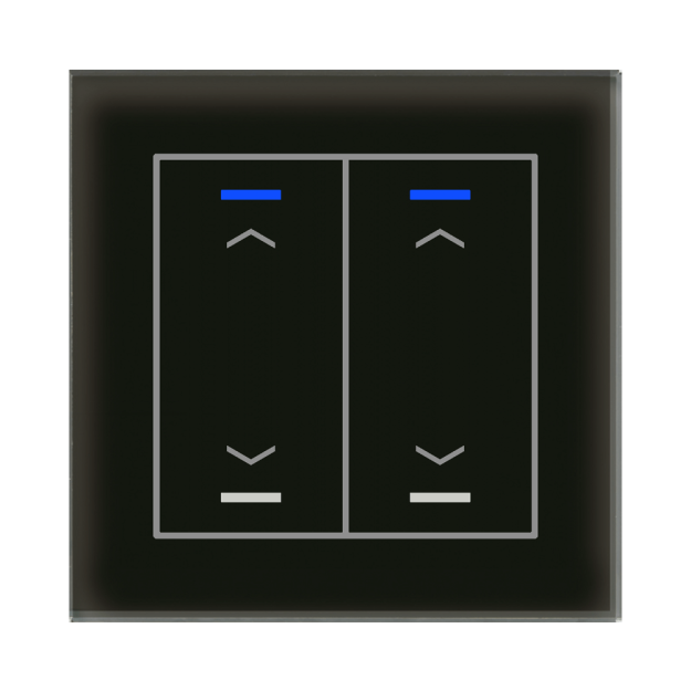 MDT BE-GTL20S.A1S KNX Glastaster II Light 2-fach RGBW Schwarz Jalousie