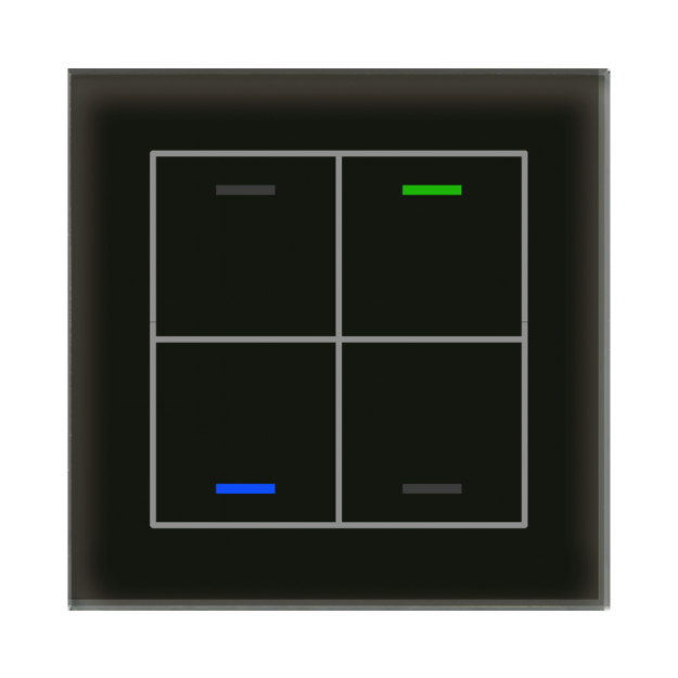MDT BE-GTL40S.01S KNX Glastaster II Light 4-fach RGBW Schwarz Neutral