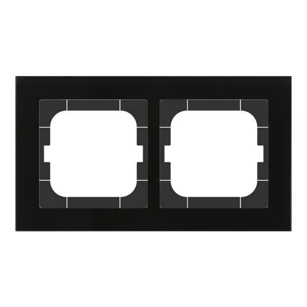 MDT BE-GTR263S.01S MDT Glasrahmen 2-fach für 63 mm Programme Schwarz