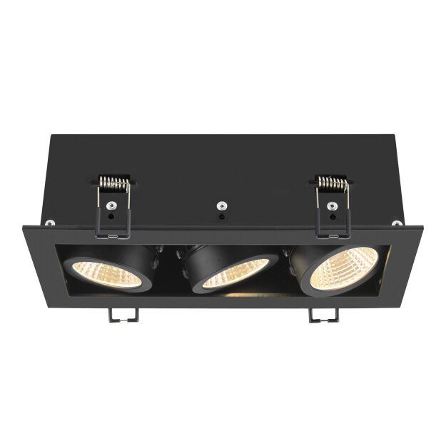 SLV 1007567 Kadux Deckeneinbauleuchte triple 3000K 38° IP 20 quadratisch schwarz