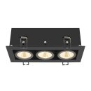 SLV 1007567 Kadux Deckeneinbauleuchte triple 3000K 38° IP 20 quadratisch schwarz