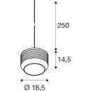 SLV 1007597 Pantilo Rope 19 Pendelleuchte 250cm E27 15W gold