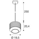 SLV 1007589 Pantilo Rope 20 Pendelleuchte 250cm E27 15W gold