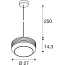 SLV 1007598 Pantilo Rope 27 Pendelleuchte 250cm E27 15W silber