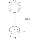 SLV 1007362 Vinolina Tischlampe Akku IP54 2700/3000K Touch schwarz Tischleuchte