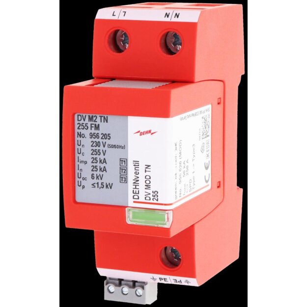 Dehn 956205 Modularer Kombi-Ableiter Typ 1 + 2 + 3 DEHNventil M2 für einphasige TN-Systeme mit FM