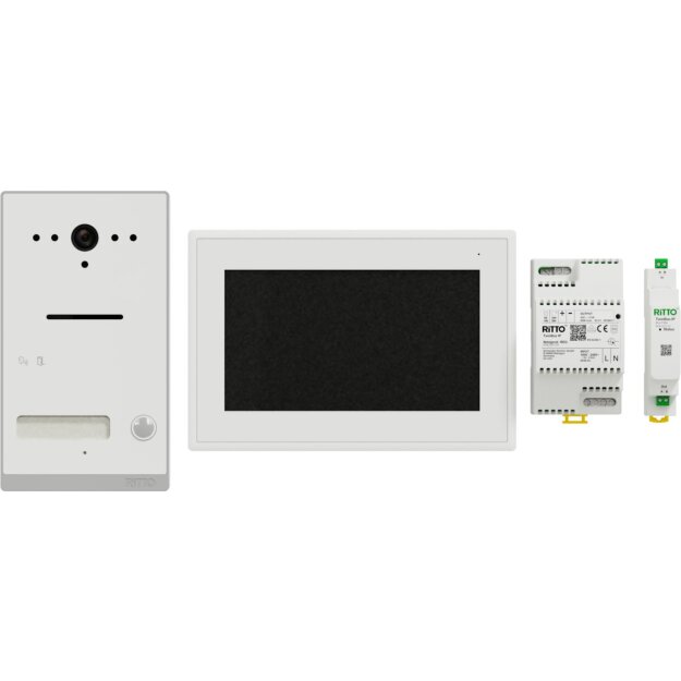 Ritto RGE2092170 Listo Video Einfamilienhaus-Set TwinBus IP Weiß AP